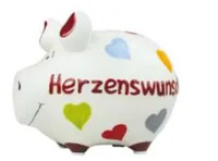 G. Wurm Spardose Herzenswunsch 12.5 x 9 x 9 cm - Breite: 12.5 cm - Höhe: 9 cm - Länge: 9 cm - Produkttyp Geschenke: Spardosen - Motiv: Herz