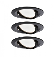 Paulmann Einbauspot Nova Coin Set, 3 x 6 W, 2700 K, Schwarz - Leuchten Kategorie: Spot - Betriebsart: Netzbetrieb - Lampensockel: LED fest verbaut - Farbtemperatur Kelvin: 2700 K - Gesamtleistung: 18 W - Farbwiedergabeindex CRI: 80
