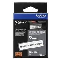 PTOUCH Band, strong/adh.schwarz/weiss TZe-S221 PT-300 9 mm