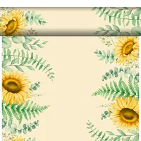 Duni Tischdecke Sunflower Dreams 40 cm x 24 cm, Grün/Gelb - Material: Dunciel - Produktart: Tischdecke - Motiv: Blume - Detailfarbe: Gelb - Grün - Breite: 40 cm - Länge: 24 cm