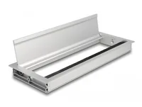 Delock Kabeldurchführung für Tischeinbau mit Bürste 300 x 120 x 28 mm silber