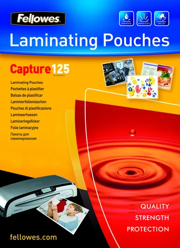 Fellowes Laminierfolie A4, 125 µm, 100 Stück, Glänzend - Mediengewicht: 125 µm - Folien Anwendungsbereich: Heisslamination - Folien Effekt: Glänzend - Papierformat: A4 - Zubehörtyp: Laminierfolie