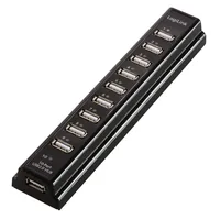 Logilink USB-HUB 10-Port m. Netzteil schwarz Kunststoff