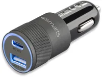 4smarts Kfz Ladegerät Rapid+ 27W mit Quick Charge, PD, grau / schwarz