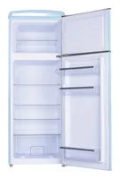 SPC Kühl-Gefrierkombination KS3777-5 Blau, Rechts - Energieeffizienzklasse: C - Bauart: Freistehend - Einbaunormen: CH 55 - Nutzinhalt Kühlen: 162 l - Gefrierfach Klassifizierung: 4 Sterne - Nutzinhalt Gefrieren: 44 l