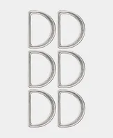 lalana Anhänger D-Ring flach 25 x 20 mm, 6 Stück - Detailfarbe: Silber