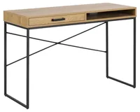AC Design Tisch Seaford, Schwarz matt / Wildeiche matt - Tiefe: 45 cm - Breite: 110 cm - Material: Edelstahl (pulverbeschichtet) - MDF - Höhe: 75 cm - Gewicht: 14.8 kg - Belastbarkeit: 100 kg