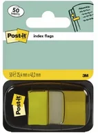 Post-It Index Flags, Medium, Yellow, 25.4 mm x 43.2 mm, 50 Flags/Dispenser, 1 Dispenser/Pack