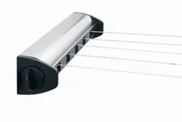 Brabantia Wandtrockner Pull-Out 4.4 m, Schwarz - Leinenlänge: 4.4 m - Detailfarbe: Silber - Weiss - Wäscheständer Art: Wandtrockner - Material: Aluminium