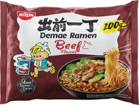 Nissin Food Fertiggericht Nudelsuppe Beef 5 x 100 g - Produkttyp: Nudelgerichte - Nährwertangabe pro: 100 g - Energiegehalt (in kj): 365 KJ - Energiegehalt (in kcal): 87 Kcal - Fett: 3.7 g - Davon gesättigte Fettsäuren: 1.9 g