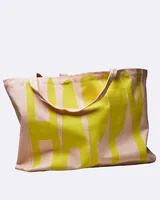 Chic Mic Tasche Happy Grün/Rosa - Breite: 14 cm - Detailfarbe: Grün - Rosa - Material: Bio Baumwolle - Höhe: 42 cm - Länge: 48 cm