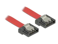 Delock SATA3-Kabel rot, Clip, flexibel, 20 cm - Datenanschluss Seite A: SATA mit Metallclip - Datenanschluss Seite B: SATA mit Metallclip - Detailfarbe: Weiss - Anzahl Ausgänge: 1 × - Winkelstecker: Nein - Kabellänge: 20 cm
