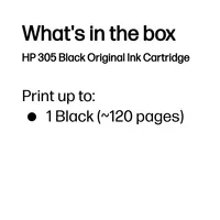 HP 305 Black Original Ink Cartridge cartouche d'encre 1 pièce(s) Rendement standard Noir