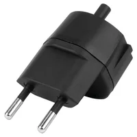 STEFFEN Fixadapter 2-Pol Deutsch auf Stecker CH T11 schwarz, CEE7 - Detailfarbe: Schwarz - Stromanschluss Seite A: T11 - Schalter: Nein - Stromanschluss Seite B: Schuko - Typ: Fixadapter