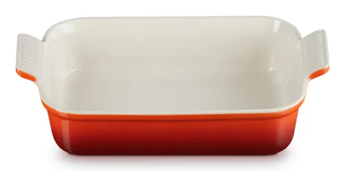 Le Creuset Auflaufform Tradition, 26 cm Eckig, Kirschrot - Materialtyp: Keramik - Material: Steinzeug - Detailfarbe: Kirschrot - Set: Nein - Form: Eckig