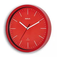 Maul Wanduhr MAULjump Ø 30.5 cm Rot - Form: Rund - Detailfarbe: Rot - Uhrtyp: Analog - Funksignal: Ja - Funktionen: Zeit - Funksignalempfang - Detailmaterial: Glas - Kunststoff