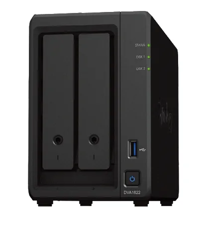 SYNOLOGY DVA1622 2-Bay Deep Learning NVR Celeron J4125 4-cores 2.0GHz 6GB DDR4 2xUSB 3.2 Gen1 HDMI 3.5Inch SATA HDD