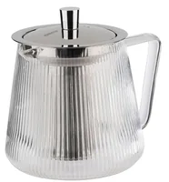 GEFU Teekanne Infusa 0.8 l, Transparent/Silber - Material: Edelstahl - Glas - Filtertyp: Edelstahlfilter - Fassungsvermögen: 0.8 l - Kompatible Kochfelder: Teelichter - nicht für Kochfelder