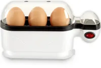 Trisa Eierkocher Eggolino 3, Schwarz/Weiss - Automatische Temperaturkontrolle: Nein - Detailfarbe: Weiss - Schwarz - Anzahl Eier: 3 - Einstellbarer Härtegrad: Ja