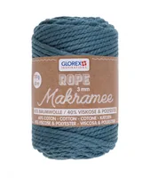 Glorex Wolle Makramee Rope gedreht 63 m x 3 mm, 250g, Türkis - Packungsgrösse: 1 Stück - Länge: 63 m - Material: Wolle - Detailfarbe: Türkis - Waschbar bei: 40 °C - Nadelstärke: 7 mm - 5 mm