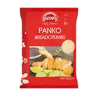 Saitaku Panko Breadcrumbs 150 g - Produkttyp: Panko & Tempura - Nährwertangabe pro: 100 g - Energiegehalt (in kj): 1520 KJ - Energiegehalt (in kcal): 363 Kcal - Fett: 1.6 g - Gesättigte Fettsäuren: 0.5 g