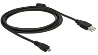 Delock USB 2.0-Kabel mit Ferritkern USB A - Micro-USB B 2 m - Kabeltyp: Daten- und Ladekabel - Detailfarbe: Schwarz - USB Standard: 2.0 (480 Mbps) - Länge: 2 m - USB Anschluss 2 (Endgerät): Micro-USB B - Geschlecht Anschluss 2 (Endgerät): Male (Stecker)