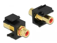 Delock Keystone-Modul Cinch-Buchse auf Cinch-Buchse Rot / Schwarz - Modultyp: Keystone - Anschluss Front: Buchse Cinch - Anschluss Rück: Buchse Cinch - Medientyp: Audio - Schirmung: Ja - Verpackungseinheit: 1 Stück