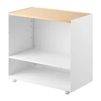 Yamazaki Servierwagen Tower 60.3 x 59 cm, Weiss - Tiefe: 35.3 cm - Breite: 60.3 cm - Höhe: 59 cm - Detailmaterial: Metall - Nylon - Holz - Grundmaterial: Holz - Metall