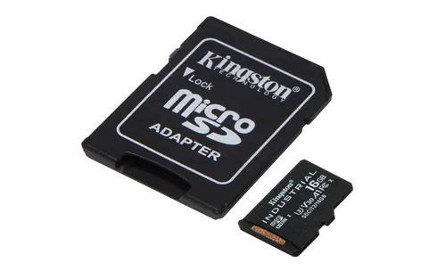 KINGSTON 16GB -  microSDHC -  Industrial -  C10 -  A1 -  pSLC -  Card + SD Adapter