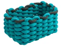 diaqua® Aufbewahrungskorb Cord 20 x 14 x 10 cm, Petrol/Schwarz - Materialtyp: Textil - Material: Baumwolle (CO) - Detailfarbe: Petrol - Schwarz - Produkttyp: Aufbewahrungskorb