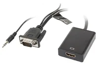 Lanberg AD-0021-BK video cable adapter 0.2 m HDMI Type A (Standard) VGA (D-Sub) Black