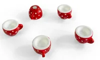 Trendform Magnete Cup 5 Stück, Rot/Weiss - Detailfarbe: Rot - Weiss - Haftkraft: Stark haftend