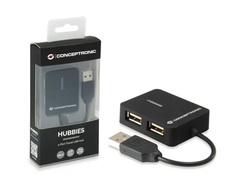 CONCEPTRONIC 4-Port Hub USB-A2.0->4xA2.0 o.Netz. sw