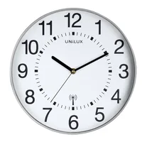 UNiLUX Wanduhr Wave Silber - Form: Rund - Detailfarbe: Silber - Uhrtyp: Analog - Funksignal: Ja - Funktionen: Zeit - Detailmaterial: Glas - Kunststoff