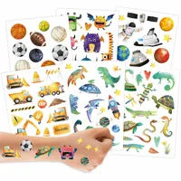 Papierdrachen Tattoo Set Metallic – Bagger & Dino - Kategorie: Tattoo - Altersempfehlung ab: 3 Jahren