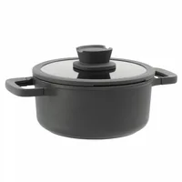 BergHOFF Kochtopf Leo Stone+ 20 cm - Material: Aluminium - Topfart: Kochtopf - Kompatible Kochfelder: Backofen - Glaskeramik - Gas - Halogen - Induktion - Elektro - Antihaftbeschichtung: Ja - Detailfarbe: Schwarz - Spülmaschinenfest: Nein