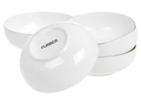 FURBER Müslischale Ø 16 cm, 6 Stück, Weiss/Gold - Unterteilungsmöglichkeit: Nein - Material: New Bone China - Detailfarbe: Weiss - Gold - Set: Ja - Durchmesser: 16 cm - Verpackungseinheit: 1 Stück