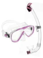 CRESSI Estrella + Seal Dry Snorkel Combo Clear/Pink - Detailfarbe: Transparent - Pink - Zielgruppe: Erwachsene - Schuhgrösse (EU): Keine - Material: Polycarbonat (PC) - Glas - Silikon - Produkttyp: Tauchmasken - Schnorchel