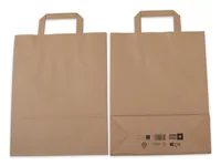 ELCO Geschenktüte mit Flachhenkel 26 x 10 x 33 cm 50 Stück, Braun - Material: Papier - Verpackungseinheit: 50 Stück - Motiv: Ohne Motiv - Detailfarbe: Braun - Verpackungsart: Geschenktüte