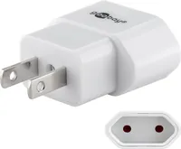 Max Hauri Reiseadapter EU – USA, Weiss - Anzahl Pole: 2 - USB Ladeanschluss: 0 - Adapter Dose: Europa - Adapter Stecker: USA - Japan