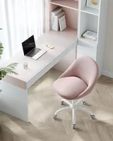 Songmics Bürostuhl mit Fusskreuz, Rosa - Produkttyp: Bürostuhl - Material Bezug: Textil - Armlehnen: Nein - Material Fuss: Metall - Kunststoff - Rückenart: Polsterrücken - Rollenart: Universalrollen