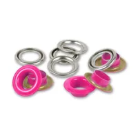 Prym Ösen mit Scheiben, 8 mm Pink, Silber - Verpackungseinheit: 32 Stück - Detailfarbe: Pink - Silber - Produkttyp: Ösen