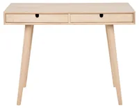 AC Design Century rectangular office desk, top and 2 drawers white pigmented oiled oak veneer, base white pigmented oiled oak, 100x45x74 cm