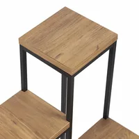 Woody Fashion Pflanzenständer Jason 39 cm, Schwarz/Nature - Detailfarbe: Nature - Schwarz - Detailmaterial: Spanplatte - Metall - Grundmaterial: Holz - Metall