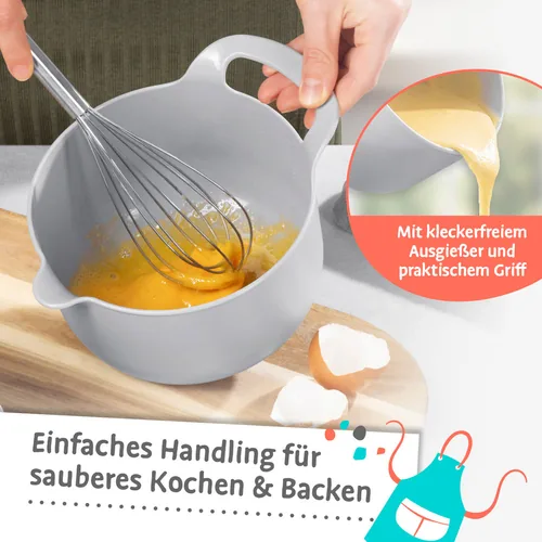 GOURMETmaxx Schüssel 4-teilig, , 4 Stück, Schwarz/Grau/Weiss - Unterteilungsmöglichkeit: Nein - Material: Kunststoff - Detailfarbe: Grau - Schwarz - Weiss - Set: Ja - Form: Rund