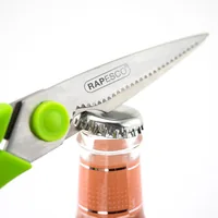 Rapesco Mehrzweck Küchenschere 21 cm, Edelstahl, Universal - Bedienungsseite: Universal - Klingenmaterial: Edelstahl - Detailfarbe: Grün - Länge: 21 cm - Anwender: Erwachsene