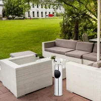 relaxdays Standascher aus Edelstahl Silber - Materialtyp: Metall - Material: Edelstahl - Kunststoff - Anzahl Behälter: 2 - Detailfarbe: Silber