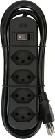 Max Hauri AG Basic Line 176880 power extension 1.5 m 4 AC outlet(s) Indoor Black
