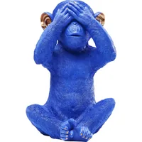 Kare Spardose Monkey Mizaru Blau - Breite: 24 cm - Höhe: 35 cm - Länge: 25 cm - Produkttyp Geschenke: Spardosen - Motiv: Ohne Motiv