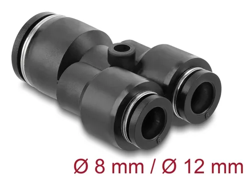 DeLOCK Pneumatic Connector 2 x 8 mm to 1 x 12 mm with mounting hole Y-shape